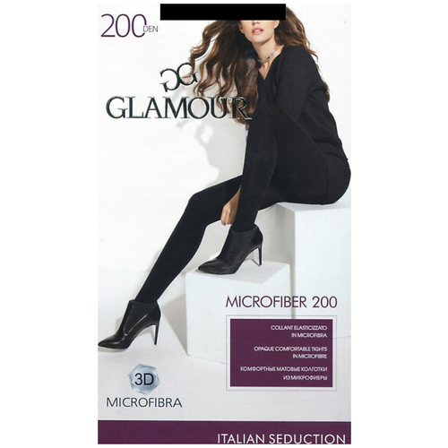 Колготки  Glamour Microfiber, 200 den, матовые, размер 4, черный