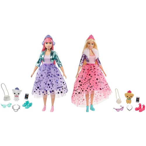 Набор Barbie Приключения принцессы с куклой и питомцем GML7* в ассортименте кукла барби с гитарой и сумочкой 29 см игровой набор барби с аксессуарами интерактивная игрушка кукла