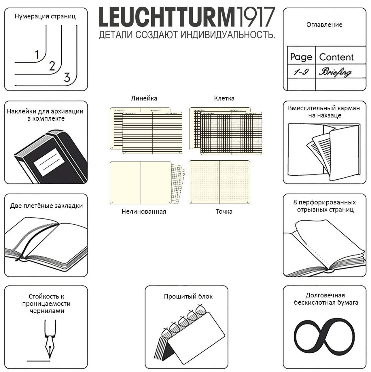 Записная книжка Leuchtturm A5 (нелинованная), винная