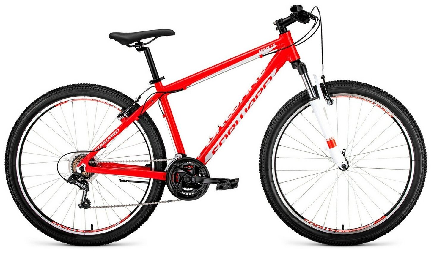 Горный велосипед Forward Apache 27,5 1.0 (2020) 17" Красно-белый (161-178 см)