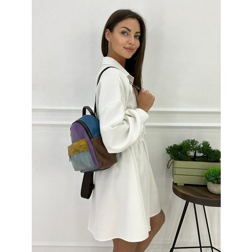 фото Рюкзак кросс-боди , фактура зернистая, мультиколор bruono