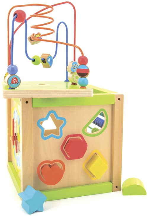 Развивающая игрушка Lucy & Leo Универсальный куб LL140, бежевый/зеленый