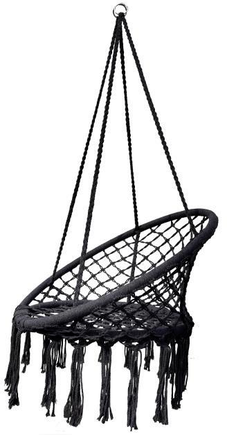 Кресло-гамак садовый 82x131 см, поликоттон/сталь, цвет тёмно-серый - фотография № 5