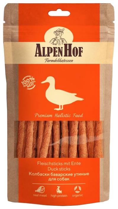 AlpenHof Колбаски баварские утиные для собак, 50г