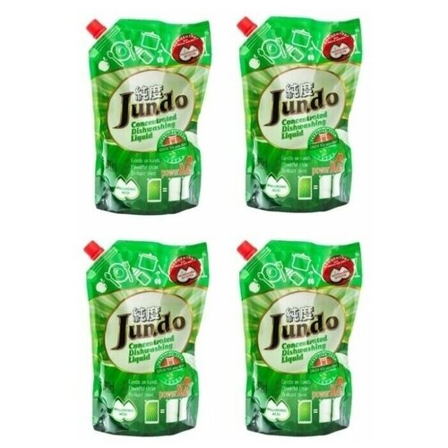 фото Jundo набор гелей для мытья посуды green tea with mint 800 мл х 4 шт