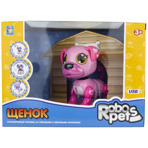 Робот 1 TOY Robo Pets Щенок Т16798, розовый интерактивные игрушки 1 toy robo pets игривый пони т16977