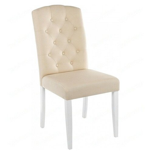 фото Стул woodville menson, дерево/текстиль, цвет: white/fabric cream