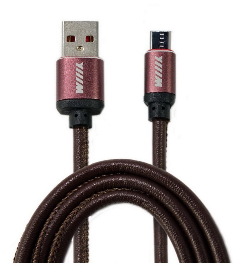 Кабель USB-микро коричневый эко-кожа 1м WIIIX (CB810-2A-UMU-LR-10BN)