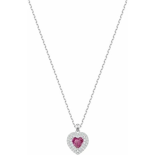 Колье SWAROVSKI, кристаллы Swarovski, длина 38 см, розовый, серебряный колье т кристалл кристаллы preciosa кристаллы swarovski длина 50 см розовый серебряный