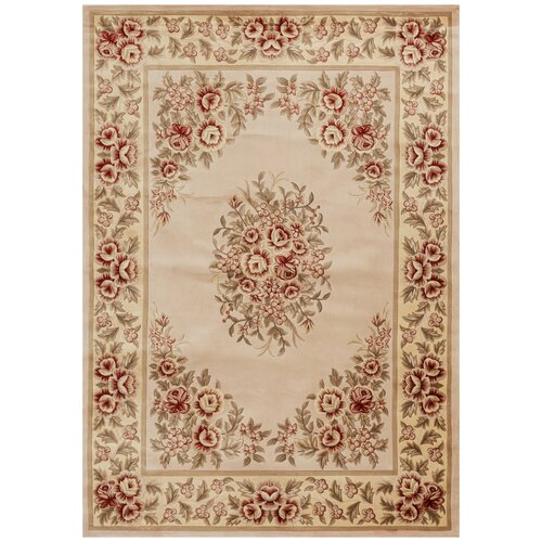 Ковер на пол 1,7 на 2,4 м в спальню, гостиную, бежевый Tibetan Carpet QJ0353MB-beige/pink