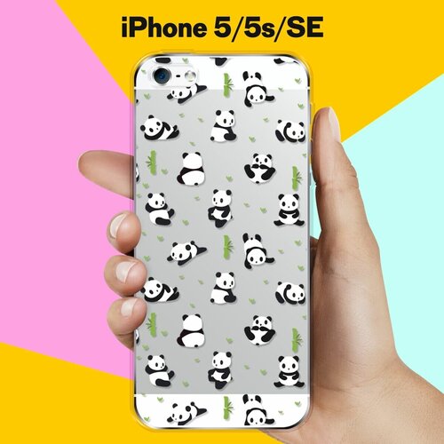 Силиконовый чехол Панды на Apple iPhone 5/5s/SE силиконовый чехол панды на apple iphone 8 plus