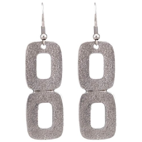 фото Серьги бижутерные овалы (замок-крючок, бижутерный сплав, серебристый) 1-56162 otokodesign