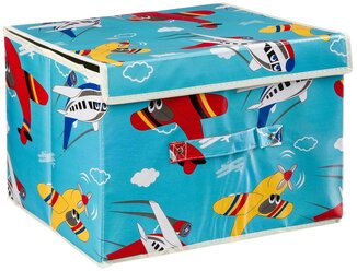 Noname Ящик для хранения игрушек "Самолёты", размер в сборе: 25х25х38 см, РАС 38?8?3 см Ф93762