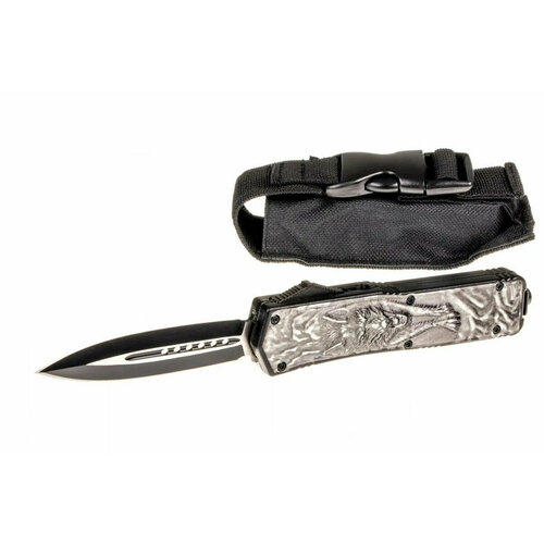 Складной нож / Автоматический складной нож Волк металлический / Нож туристический складной / Ножи / нож складной металлический