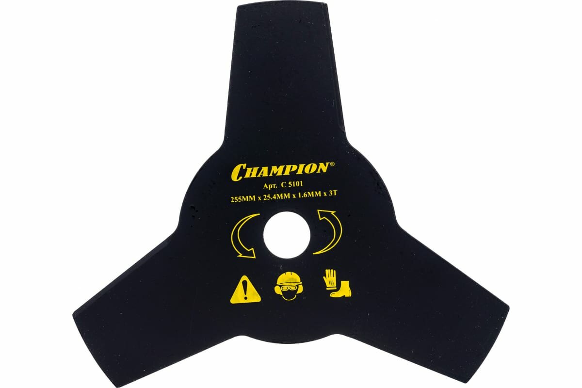 Нож для жёсткой травы Champion 255x25,4x1,6мм. х3Т, С5101, 3 лопасти