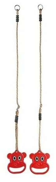 Кольца гимнастические детские PERFETTO SPORT PS-311 Микки, красные, нагрузка до 50кг, от 3 лет — фото 1