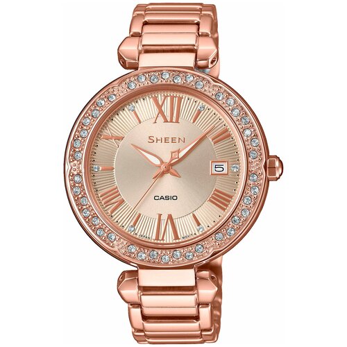 фото Японские наручные часы casio she-4057pg-4auer женские кварцевые