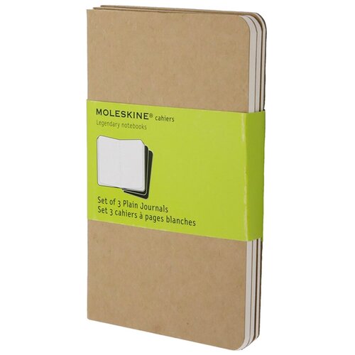 Блокнот Moleskine CAHIER JOURNAL QP413 Pocket 90x140мм обложка картон 64стр. нелинованный бежевый (3шт)