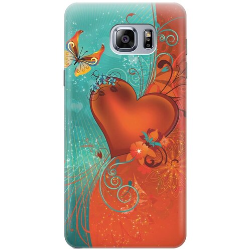 фото Cиликоновый чехол на samsung galaxy note 5 / самсунг ноут 5 с принтом "сердце и бабочка" gosso