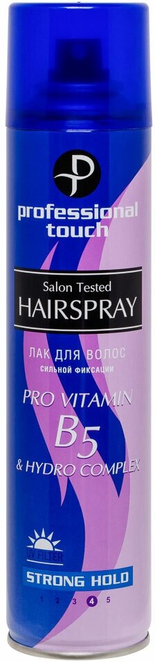 Лак для волос в аэрозольной Professional Touch Pro vitamin B5 & Hydro Complex сильная фиксация, 265 мл