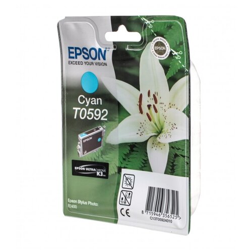 Картридж Epson C13T05924010, 440 стр, голубой струйный картридж epson t5435 c13t543500 light cyan уценка