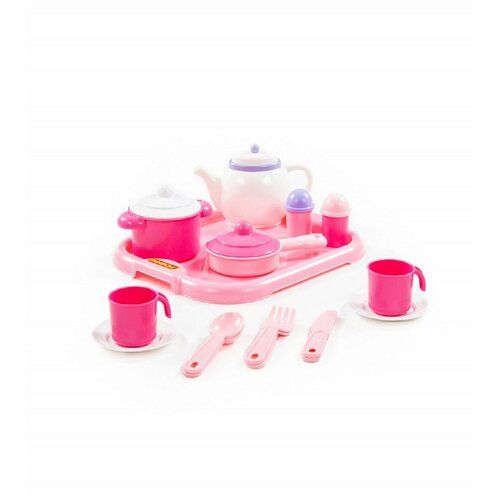 фото "набор детской посуды ""настенька"" с подносом на 2 персоны (19 элементов)" полесье