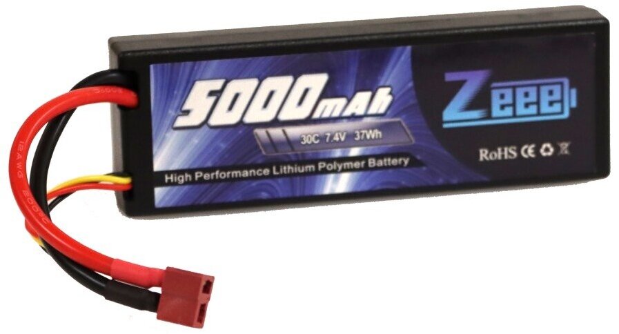 Аккумулятор для радиоуправляемых моделей Li-Po 7.4V 5000mAh 30C T-plug