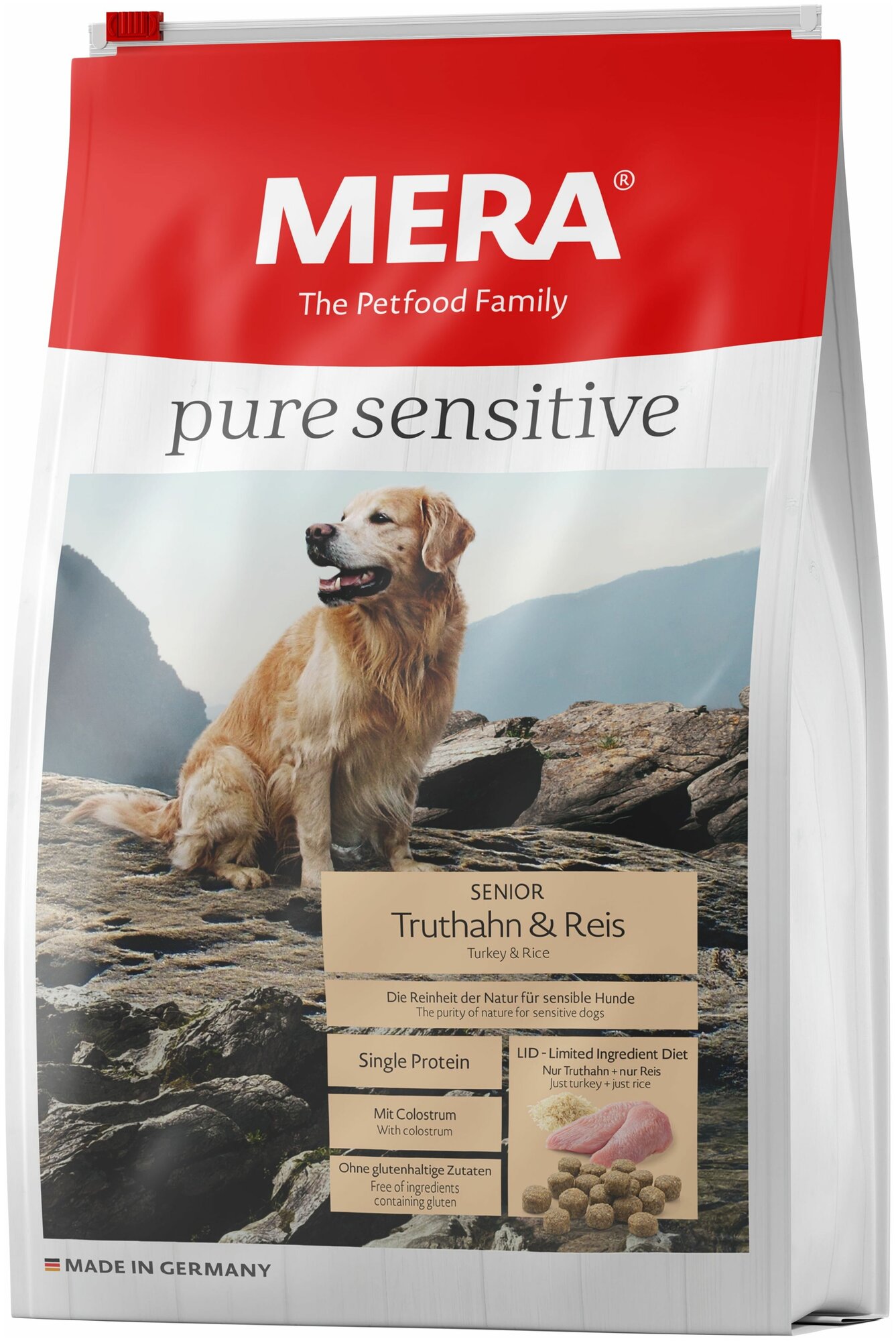 Сухой корм MERA PURE SENSITIVE SENIOR TRUTHAHN&REIS для пожилых собак, с индейкой и рисом ,12,5