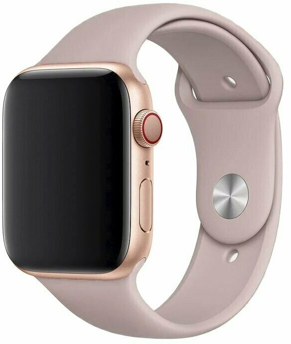 Силиконовый ремешок для Apple Watch (Эпл Вотч) 42/44/45мм / Эластичный спортивный браслет для умных смарт-часов / размер браслета S , бежевый (S)