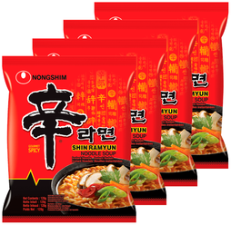 Лапша быстрого приготовления Шин Рамен Nongshim, пачка 120 г х 4 шт