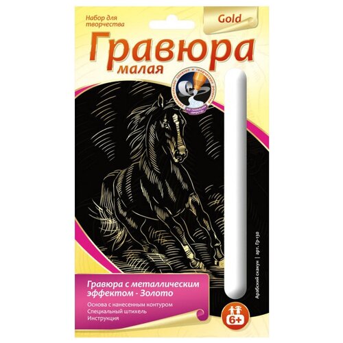 Набор для творчества Гравюра Арабский скакун с эффектомзолота Гр-130 Lori