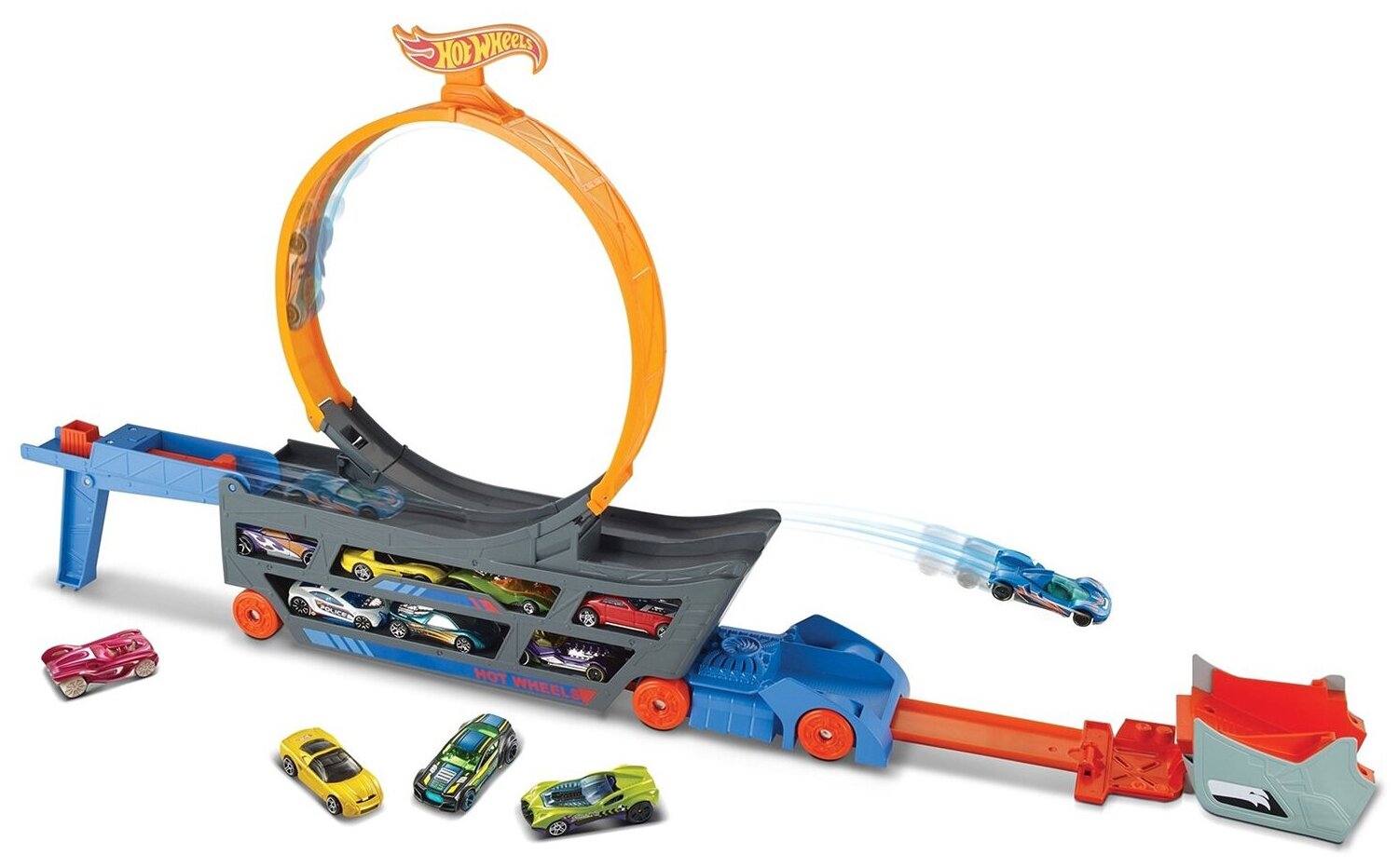 Трек Hot Wheels Сити Мертвая петля с хранилищем для машинок GCK38