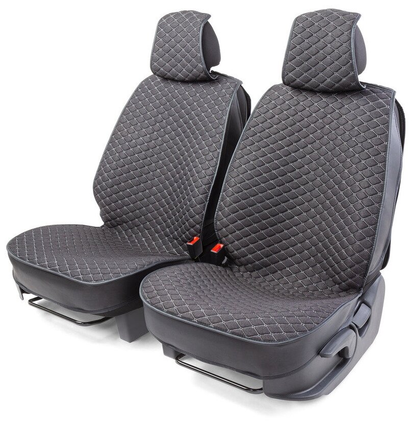 AUTOPROFI CUS2032BK Накидки каркасные на сиденья передние Car Performance, 2 шт. fiberflax (лен) крупн. плетение(черный)