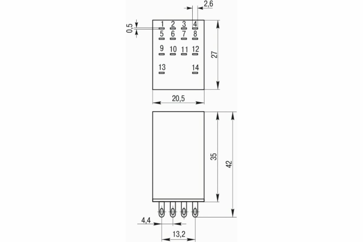 RRP20-4-03-024A-LED РЭК78/4(MY4) с индикацией 3А 24В АC реле Упаковка (20 шт.) IEK - фото №3