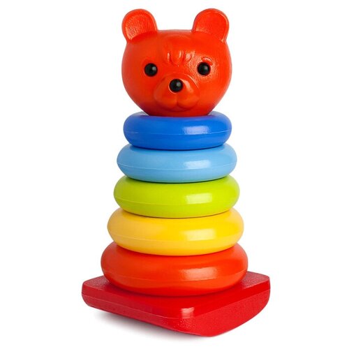 Развивающая игрушка Росигрушка Медвежонок 9237, 6 дет. игрушка пирамида качалка 5 колец