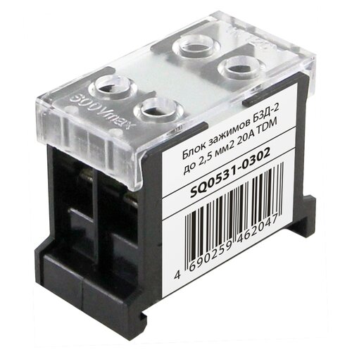Блок зажимов БЗД-2 до 2,5 мм2 20A TDM (Упаковка 20шт) SQ0531-0302