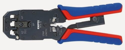 Изображение товара Клещи обжимные Knipex 97 51 12, для опрессовки штекеров типа Western, вороненая сталь, 200 mm
