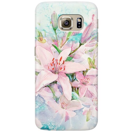 фото Cиликоновый чехол нежные розовые цветы на samsung galaxy s6 edge / самсунг с6 эдж re:pa