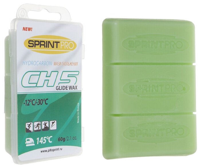 Мази скольжения SPRINT PRO, CH5 Green, (от -12 до -30°C), 60 г