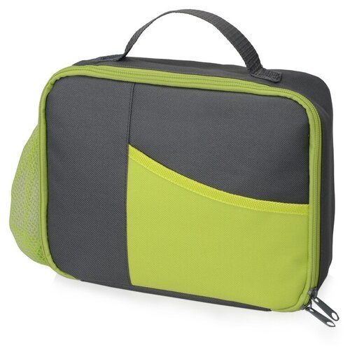 Изотермическая сумка-холодильник Breeze для ланч-бокса, серый/зел яблоко