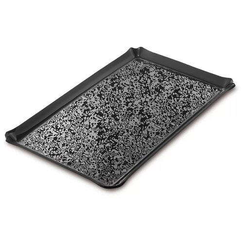 Черный акриловый поднос для кондитерских изделий 15x25 см. 7TFN021525BK - 6 шт.
