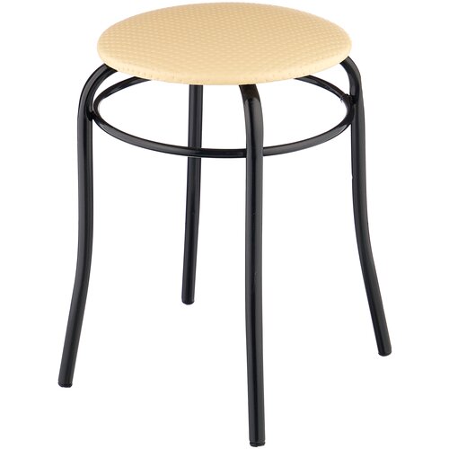 фото Табурет nika (тпр1), металл/искусственная кожа, цвет: слоновая кость/черный