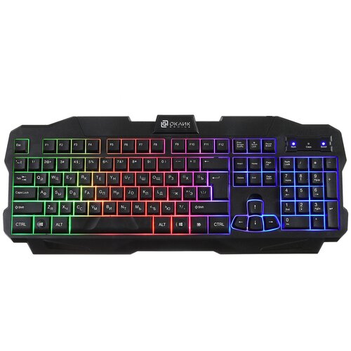 Клавиатура Oklick черный USB for gamer LED 74000₽
