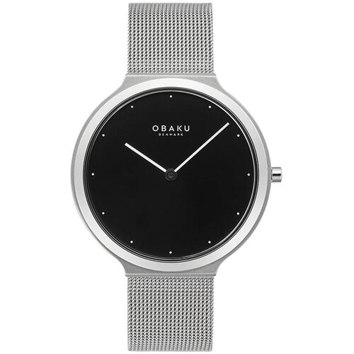 Наручные часы OBAKU Женские наручные часы Obaku Mesh V269LXCBMC с гарантией, серебряный, черный