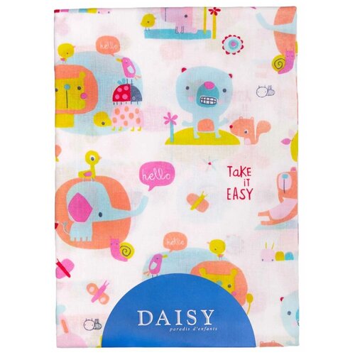 Daisy простыня на резинке Слоники 120х60 см голубой