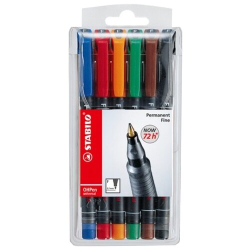 STABILO Набор маркерных ручек OHPen UNIVERSAL, 6 шт. (842/6) маркер ручка перманентный 1мм stabilo ohpen universal 8 цветов