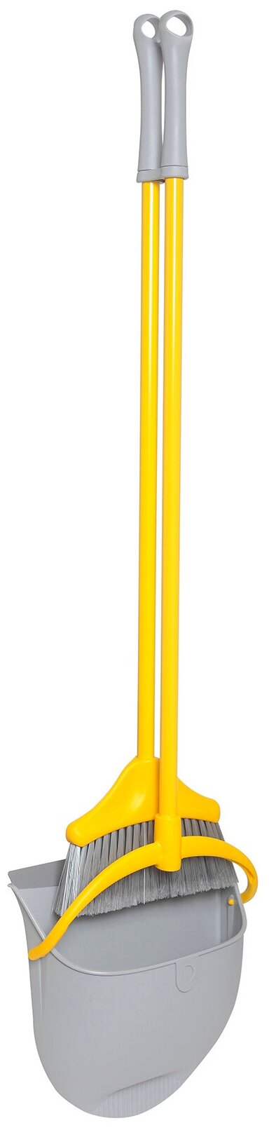 Совок и щетка с длинной ручкой Apex Duck Set пластик цвет желтый - фото №2