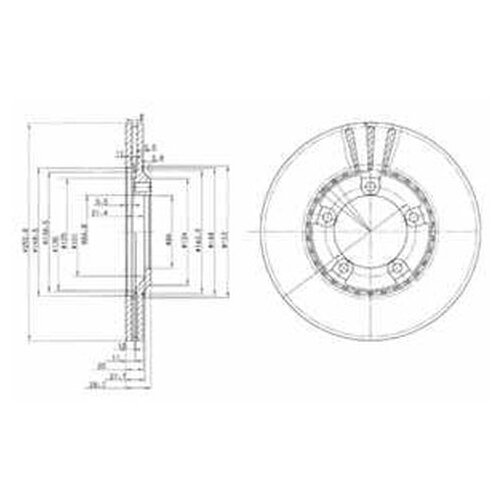 фото Тормозной диск delphi bg3071 для hyundai grace, h-1