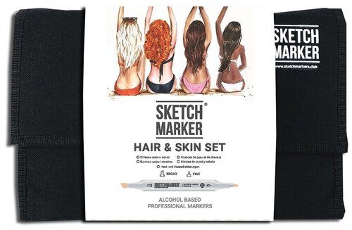 SketchMarker Набор маркеров Hair & Skin Set, черный, 24 шт.