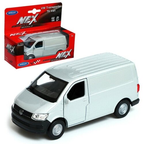 Модель машины Volkswagen Transporter T6 VAN, масштаб 1:38, микс микроавтобус welly volkswagen transporter t6 van 43762 1 38 11 см в ассортименте ассорти